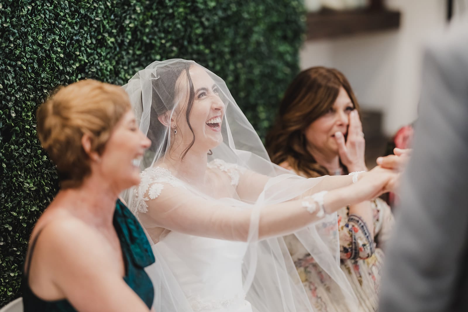 A bride during the Bedeken, a jewish wedding tradition