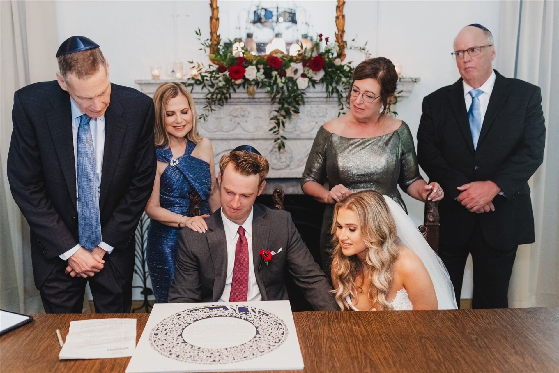 The jewish wedding tradition of signing the Ketubah